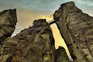 Stairway: Cultural monument Externsteine, stairs, bridge