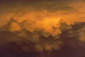 Thunder: Cumulonimbus cloud in the evening during the rainy