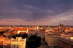 Rooftop: Czech Republic, Brno. View of old town at