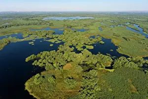 Canals: Danube River Delta, landscape with lakes, canals