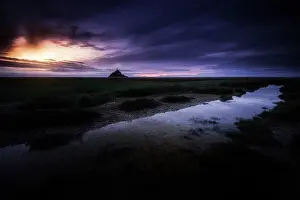 Atmospheres: Dark atmosphere at Mont-Saint-Michel, Normandy