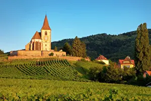Alsatian: Dawn at the 15th century church of St. Jacques