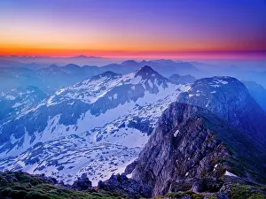 Daybreak: Dawn on the summit of Krn, 2. 244m, Triglav National