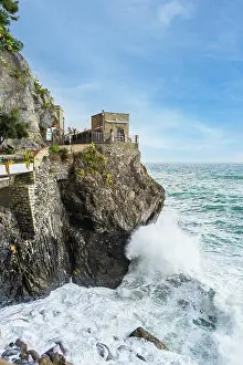 Daybreak: Dawn Tower overlooking the sea in Monterosso al