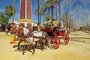 Cart: Decorated Horses and Coachmen
