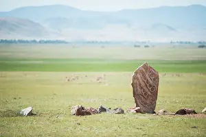 Representing: Deer stones (steles decorated with engravings representing