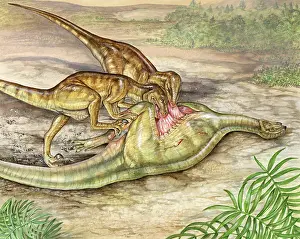 Reconstruction: Deinonychus dinner