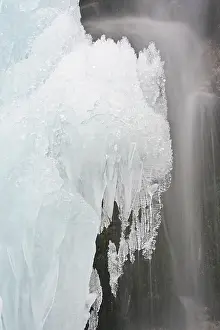 Formed: Delicate Ice formation formed by a waterfall