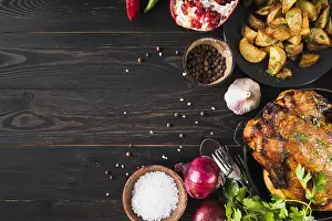 Decorated: delicious thanksgiving food frame