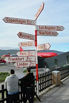Plane: Denmark. Greenland. West coast. AIrport of Kangerlussuaq