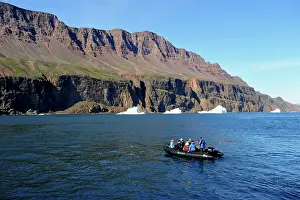 Zodiac: Denmark. Greenland. West coast. Zodiac from a boat