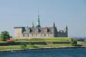 Negative: Denmark, Helsingoer. North Sea view of Kronborg