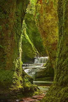 Pulpit: Devils Pulpit - water of Carnock Burn cascades over