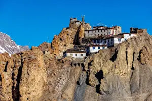 Pradesh: Dhankar Monastery on a cliff in Himalayas, Spiti