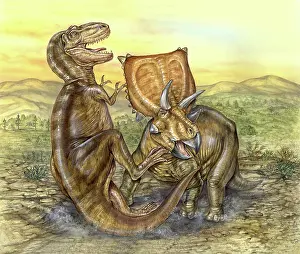 Armored: Dinosaur fight scene