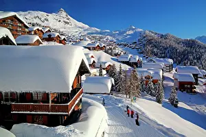 Townsmall: District Alpmatten, snow covered, Bettmeralp, Aletsch