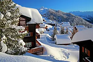 Townsmall: District Alpmatten, snow covered, Bettmeralp, Aletsch