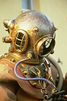 Helmet: Diver - in early brass diving helmet