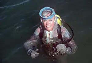 Attacks: Diver - Valerie Taylor, wearing her Chain Mail