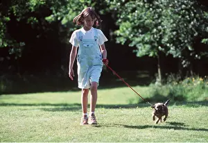 Exercising: DOG - Puppy child walking
