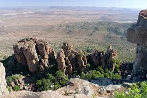 Pillars: Dolerite pillars, part of a dolerite sill, up to