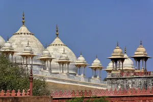 Pradesh: Domes on mosque, Delhi, India
