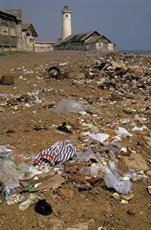 Ghana: Domestic waste and litter dumped on beach