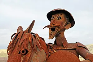 Metals: Don Quixote, metal sculpture, rust, Gata de Gorgos