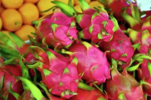 Markets: Dragon Fruit in the street market in Chinatown, Singapor