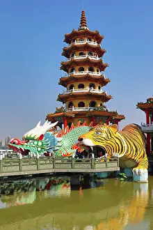 Pagodas: Dragon and Tiger Pagodas temple at the Lotus