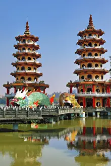 Pagodas: Dragon and Tiger Pagodas temple at the Lotus