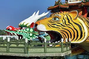 Pagodas: Dragon and Tiger Pagodas temple at the Lotus