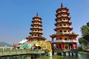 Pagodas: Dragon and Tiger Pagodas temple at the Lotus
