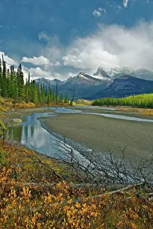 Icefields: Dramatic clouds pass over the summits of