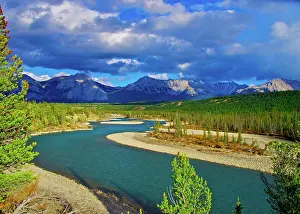 Icefields: Dramatic clouds pass over the summits of