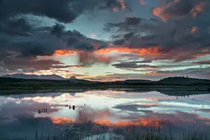 Thunderstorm: Dramatic sunset clouds from passing thunderstorm