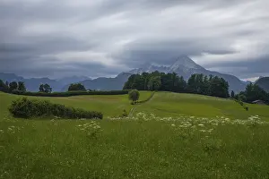 Peaks: Dramatic weather over the Alps in Berchtesgadener Land with a view of the Watzmann