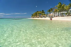 Mauritius: Dream beach with palm trees at the bay of Turtle