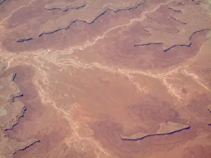 Riverbeds: Dried-up riverbeds arid desert country