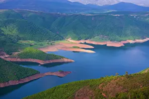 Reservoirs: Drin River, dammed by the Fierza Reservoir, Albania