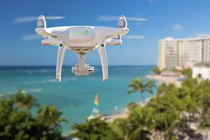 Propeller: Drone flying above waikiki beach in hawaii