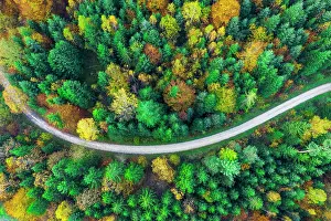 121119: Drone shot, autumn in the Swabian Forest, Herrenbachtal