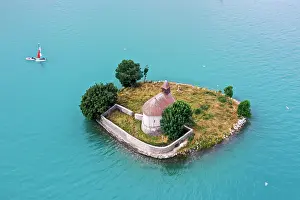 Chapel: Drone shot, drone photo of the chapel Saint Michel