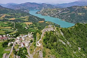 Artificial: Drone shot, drone photo of the mountains around