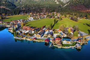 Walchensee: Drone shot, Walchensee, Upper Bavaria, Bavaria