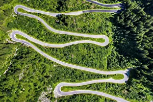 031019: Drone shot, winding road, Silvretta high alpine