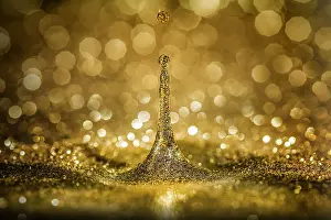 Flare: Drops of water into glitter