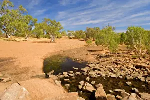 Evidence: drought - nearly completely dried out riverbed