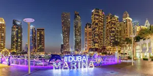 Airport: Dubai Marina Logo and Harbour Skyline Architecture