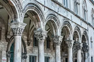 Haseltine: Dubrovnik, Croatia. Ornate columns at Sponza Palace